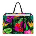 Purple Tropical Pattern Print Utility Tote Bag