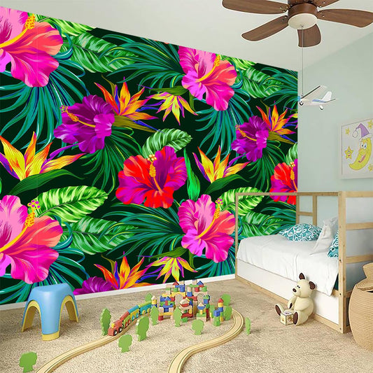 Purple Tropical Pattern Print Wall Sticker