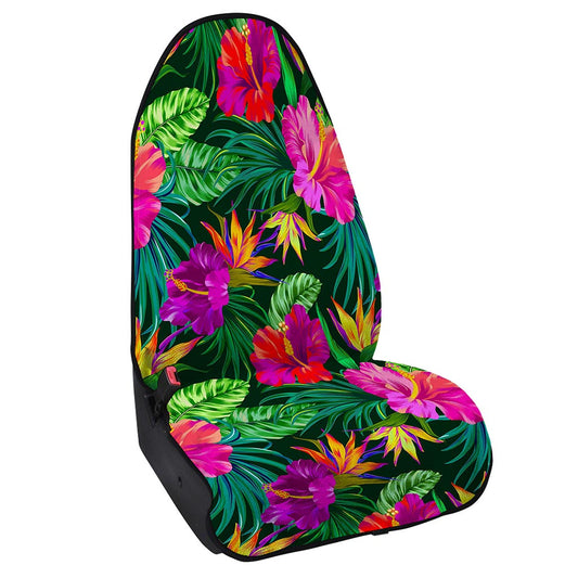 Purple Tropical Pattern Print Waterproof Car Seat Cover