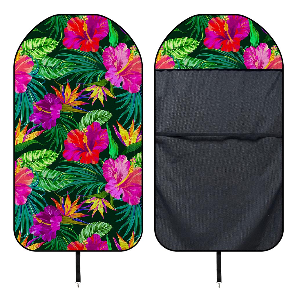 Purple Tropical Pattern Print Waterproof Car Seat Cover