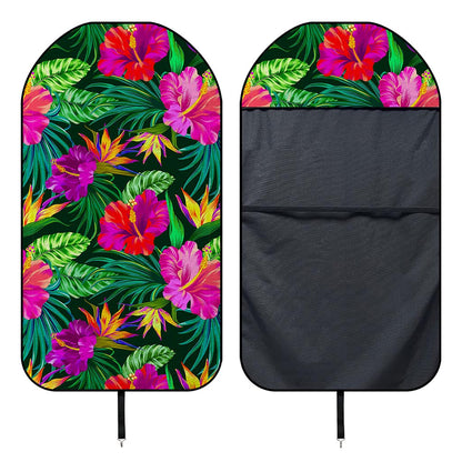 Purple Tropical Pattern Print Waterproof Car Seat Cover