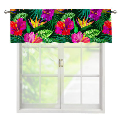 Purple Tropical Pattern Print Window Valance