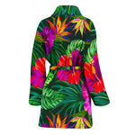 Purple Tropical Pattern Print Women's Bathrobe