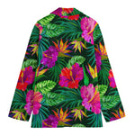 Purple Tropical Pattern Print Women's Blazer