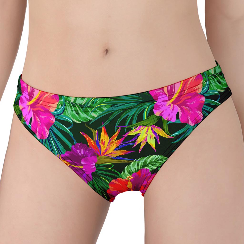 Purple Tropical Pattern Print Women's Panties