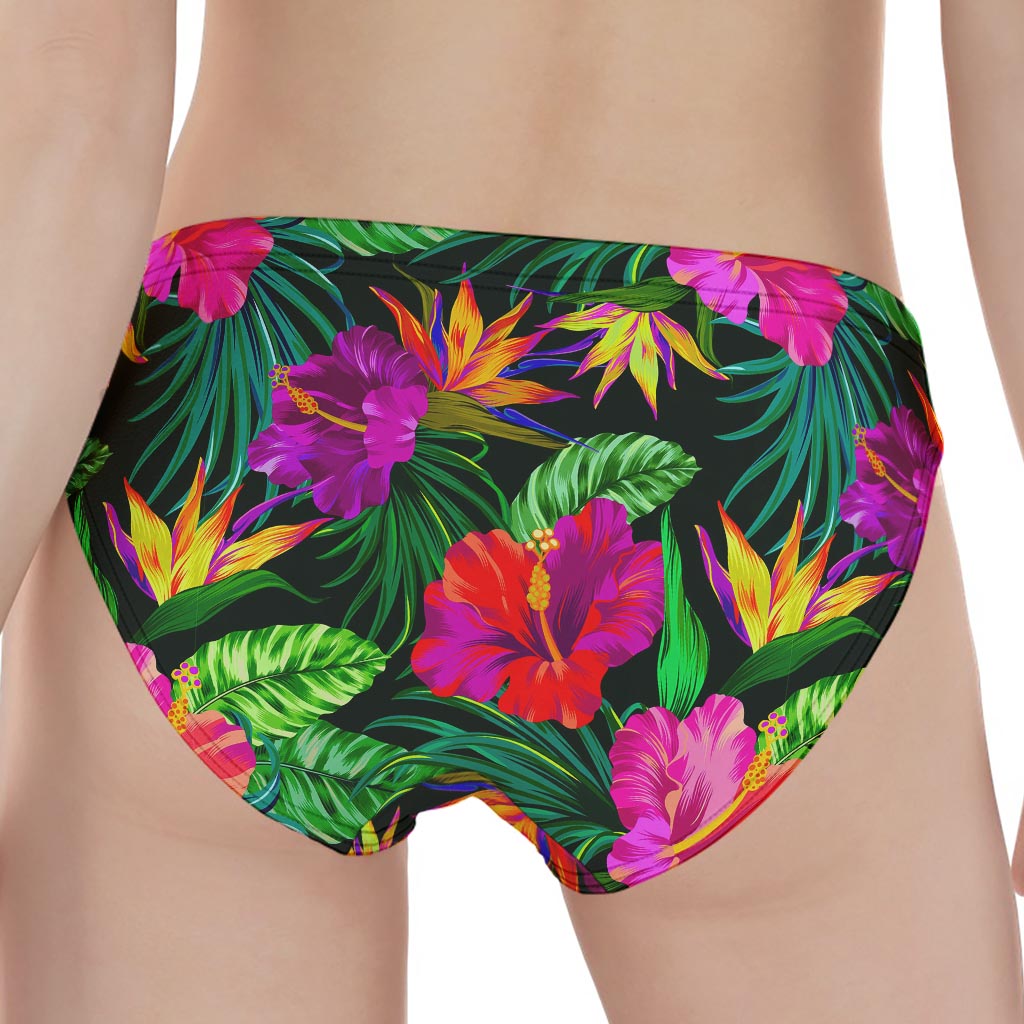 Purple Tropical Pattern Print Women's Panties