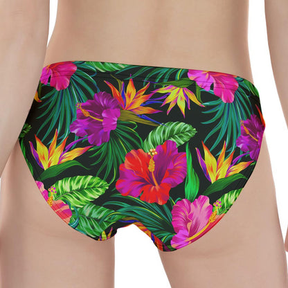 Purple Tropical Pattern Print Women's Panties