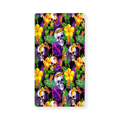 Purple Tropical Skull Pattern Print Baby Crib Sheet
