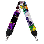 Purple Tropical Skull Pattern Print Bag Strap