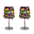Purple Tropical Skull Pattern Print Bar Stool Covers