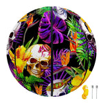 Purple Tropical Skull Pattern Print Basketball