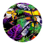 Purple Tropical Skull Pattern Print Basketball
