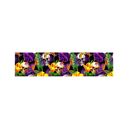 Purple Tropical Skull Pattern Print Bed Runner