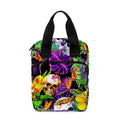 Purple Tropical Skull Pattern Print Bible Tote Bag