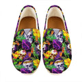 Purple Tropical Skull Pattern Print Casual Shoes