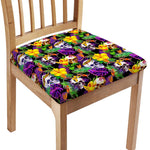Purple Tropical Skull Pattern Print Chair Cushion Cover