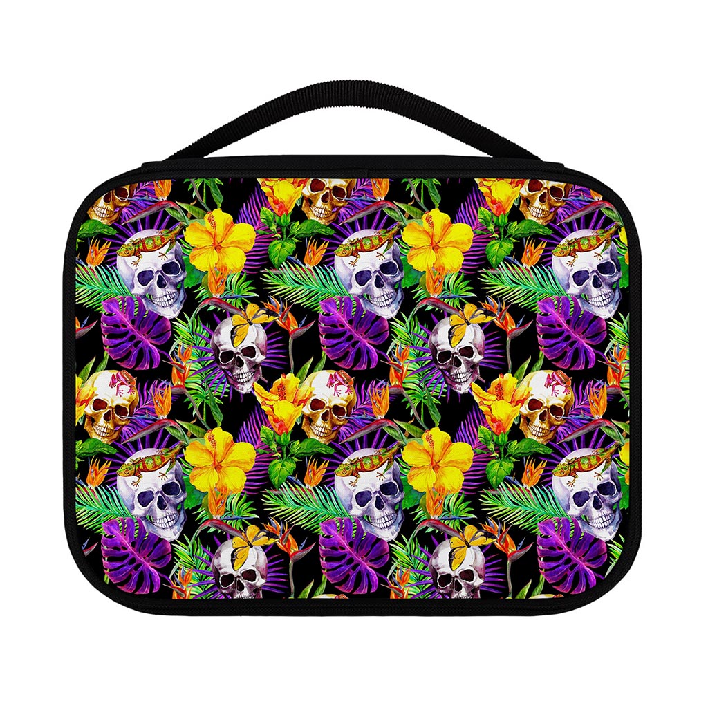 Purple Tropical Skull Pattern Print Classic Bible Case