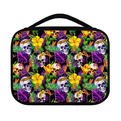 Purple Tropical Skull Pattern Print Classic Bible Case