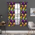 Purple Tropical Skull Pattern Print Grommet Curtain Panels