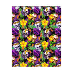 Purple Tropical Skull Pattern Print Curtain