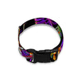 Purple Tropical Skull Pattern Print Dog Collar