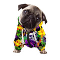 Purple Tropical Skull Pattern Print Dog Zip Up Hoodie