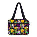 Purple Tropical Skull Pattern Print Double Strap Bible Bag