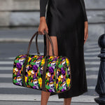 Purple Tropical Skull Pattern Print Duffle Bag