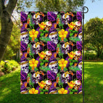 Purple Tropical Skull Pattern Print Garden Flag