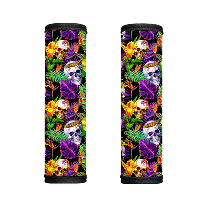 Purple Tropical Skull Pattern Print Handle Covers