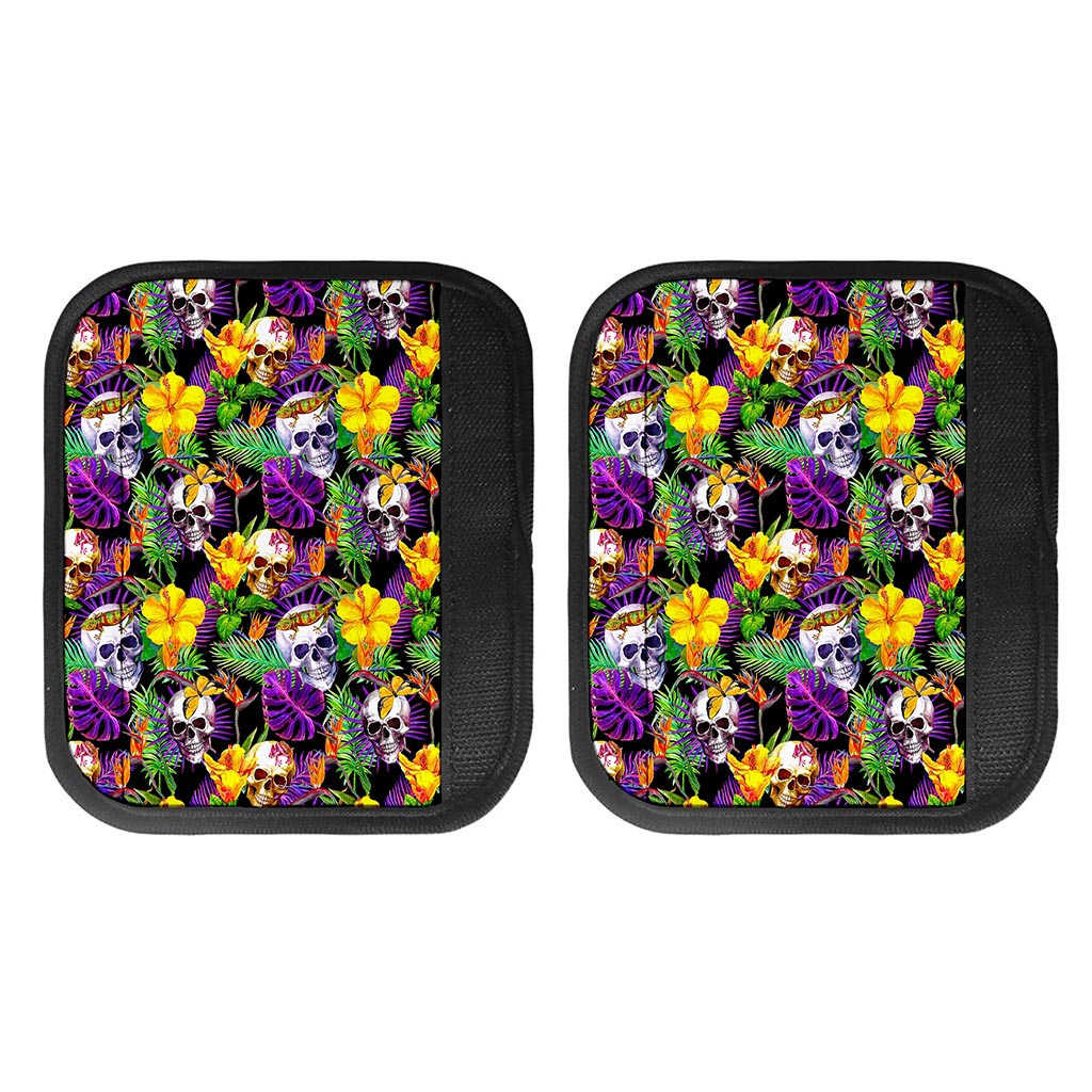 Purple Tropical Skull Pattern Print Handle Covers