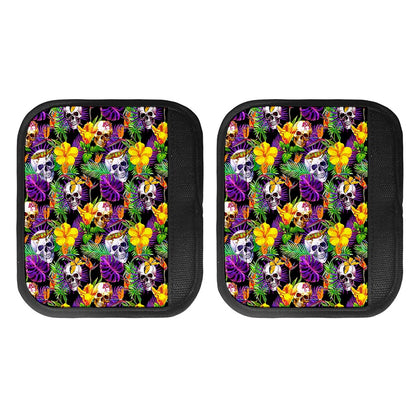 Purple Tropical Skull Pattern Print Handle Covers