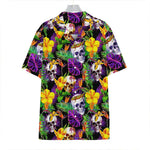 Purple Tropical Skull Pattern Print Hawaiian Shirt