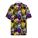 Purple Tropical Skull Pattern Print Hawaiian Shirt