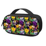 Purple Tropical Skull Pattern Print Insulin Cooler Travel Case