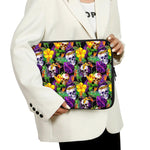 Purple Tropical Skull Pattern Print Laptop Sleeve