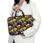 Purple Tropical Skull Pattern Print Laptop Sleeve With Handle
