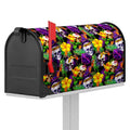 Purple Tropical Skull Pattern Print Mailbox Cover