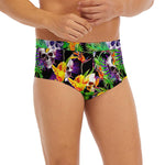 Purple Tropical Skull Pattern Print Men's Briefs