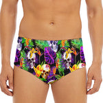 Purple Tropical Skull Pattern Print Men's Triangle Swim Briefs