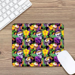 Purple Tropical Skull Pattern Print Mouse Pad