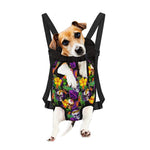 Purple Tropical Skull Pattern Print Pet Carrier Backpack