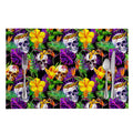 Purple Tropical Skull Pattern Print Placemat