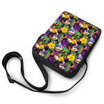 Purple Tropical Skull Pattern Print Rectangular Crossbody Bag