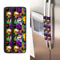 Purple Tropical Skull Pattern Print Refrigerator Handle Covers