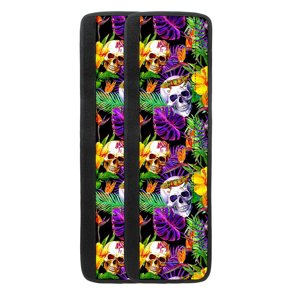 Purple Tropical Skull Pattern Print Refrigerator Handle Covers