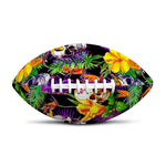 Purple Tropical Skull Pattern Print Rugby Ball