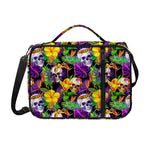 Purple Tropical Skull Pattern Print Shoulder Strap Bible Bag