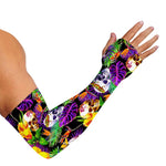 Purple Tropical Skull Pattern Print Sun Protection Arm Sleeves