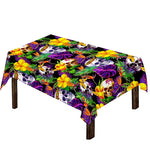 Purple Tropical Skull Pattern Print Tablecloth